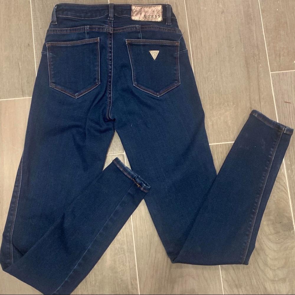 WOMEN GUESS SKINNY MID BLUE JEANS CURVE X SIZE 24